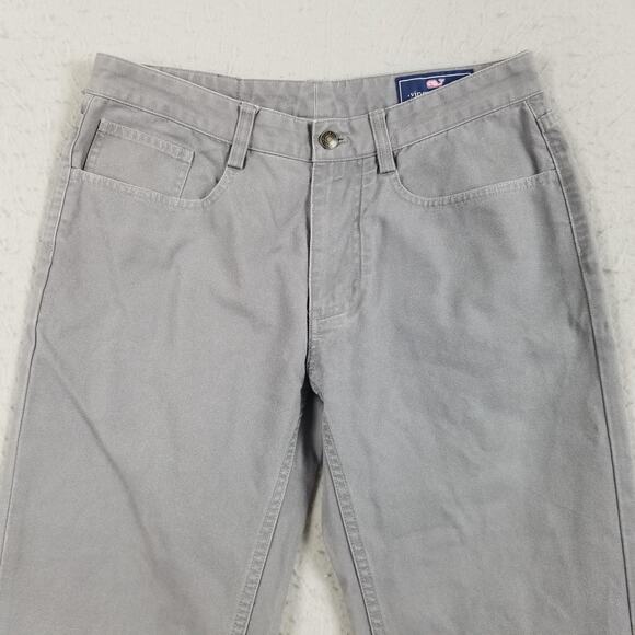 Vineyard Vines Pants Mens 30x32 Gray 5-Pocket Twill Chino Casual Straight Leg - Picture 2 of 14